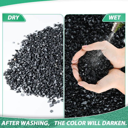 Succulent Rocks for Plants Tiny Pebbles for Planters 7.8LB Pea Gravel Bulk Course Sand Soil Small Decorative Stones for Indoor Bonsai Pots Cactus Top Dressing Aquarium Garden Landscape, Black