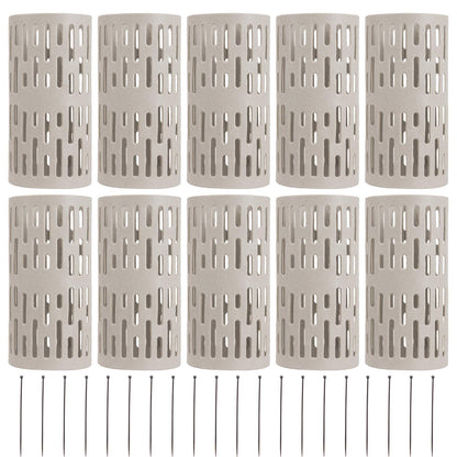 10 Pack Plastic Tree Trunk Protectors - Easy Flexible Guards With 20pcs Zip Ties, Expandable Nursery Mesh Bark Plant Protector for Preventing Damage From Trimmers, Mowers, Rodents