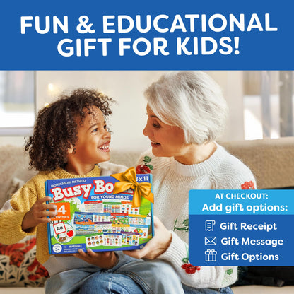 Montessori Preschool Busy Book for Toddlers Ages 3 and Up - Preassembled - Preschool Learning Activities Montessori Educational Toys - Gifts for 3 Year Old Boys, Toddler Learning Toys Activities