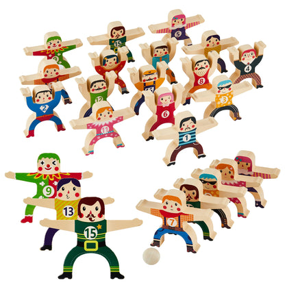 moopok Wooden Stacking Toys,16Pcs Circus Hercules Acrobatic Troupe Interlock Toy,Balancing Building Blocks Game Toddler Puzzle Toys,for 3 4 5 6 Years Old Kids Adults