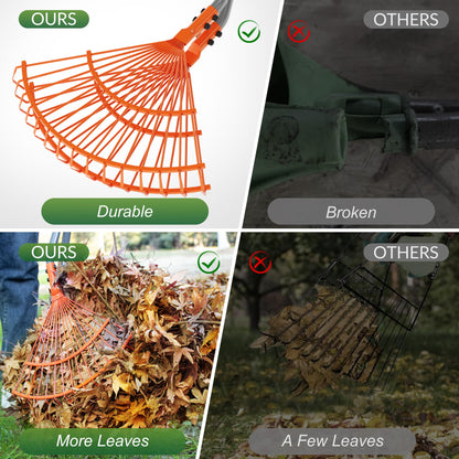 Walensee Rake for Leaves, Heavy Duty Leaf Picker Upper & Leaves Scooper, Leaf Grabber with Long Steel Handle, Multi-Use Garden Claw and Hands Rake for Lawn & Yard Shrub Cleanup