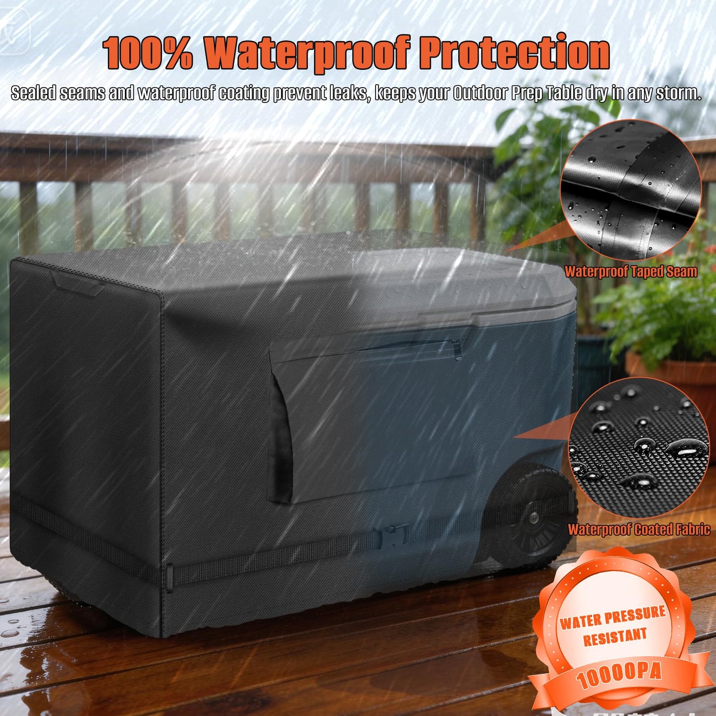 Cooler Cover for 45/65 Cooler, Kovshuiwe Heavy Duty Waterproof Ice Chest Cover, Ice Box Covers, Heavy Duty 420D Oxford Fabric, 31.5”(L) x 21.2”(D) x 20”(H)