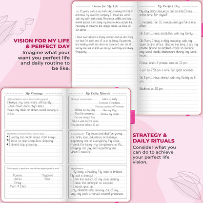 GoGirl Planner and Organizer for Women – Pocket Weekly Planner, Goals Journal & Agenda for Time Management & Productivity. Undated (Hot Pink)