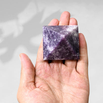 Amazing Gemstone Lepidolite Pyramid Crystal Healing Stones - 2" Great Pyramid Figurine of Natural Stone Pyramid for Meditation, Reiki, Chakra Balancing and Crystal Pyramids Grid
