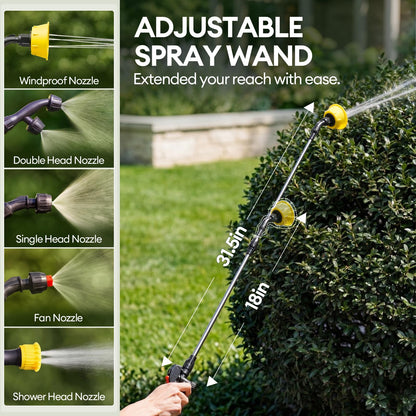MAYGROVE 4.2 Gal Electric Backpack Sprayer, 2-4h of Continuous Spray, Equipped with Adjustable Wand & 5 Nozzles, Auto Spraying for Garden, Lawn Care, Fertilizing & Weed Control (Battery Included)