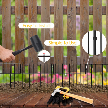 Animal Barrier Fence, 10 Pcs Upgrade 1.26 in Gap Decorative Fences No Dig Fence for Rabbits and Dog Ground Defense, Rustproof Metal Wire Garden Fence Border for Garden & Patio Landscaping