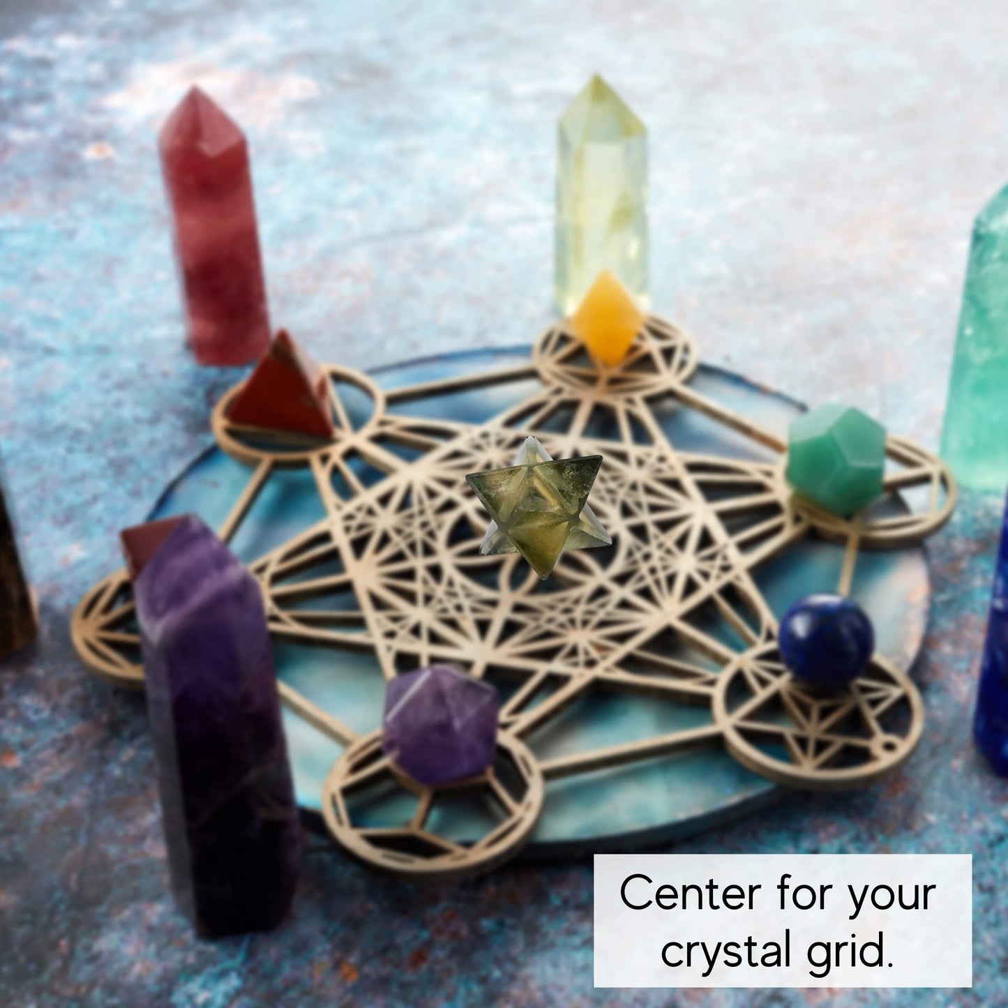 Amazing Gemstone Fluorite Merkaba Crystal - 0.75 Inches Metaphysical Merkaba Star for Meditation - Energetic Tetrahedron Crystal and Healing Stones for Spiritual Growth and Healing (15-20mm)