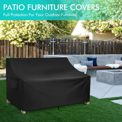 WLEAFJ Patio Sofa Cover Waterproof, 3-Seater Outdoor Sofa, Heavy Duty Deep Lounge Loveseat, Large Lawn Furniture with Air Vent, 82.6’’ W x 39’’ D x 28’’ H