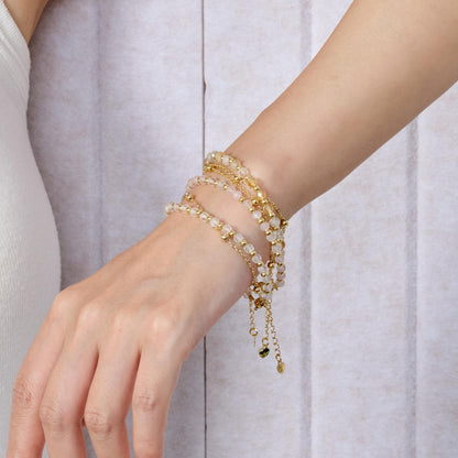 Farfume Citrine Crystal Bracelet Beaded Bracelets for Women 4mm Natural Stone Beads Gemstone Handmade Jewelry Valentine's Day Gifts