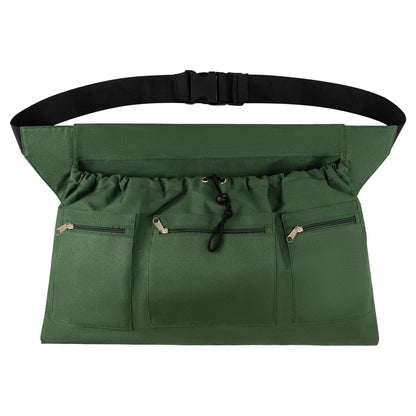 Gardening Apron, Garden Aprons with Pockets & Drawstring Bag, Waterproof 600D Fruit Storage Harvest Picking Apron Pouch for Women & Men