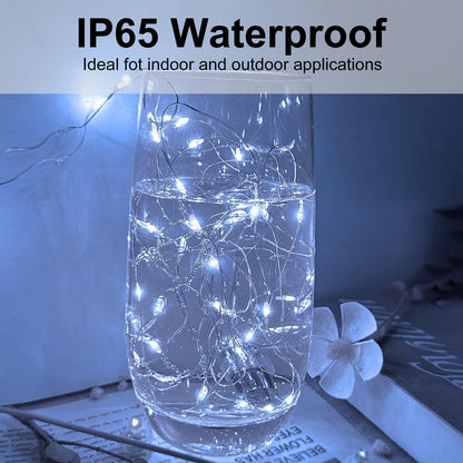 12 Pack Led Fairy Lights - White, Battery Operated LED Silver Wire String Lights, 7FT 20LED Mini Firefly Starry String Lights Waterproof Led Twinkle Lights for Mason Jar DIY Christmas Decor