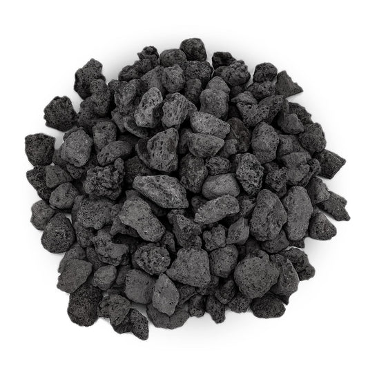 Mr. Fireglass Natural Lava Rock, 0.4"- 0.8" Small Volcanic Lava Rock for Indoor & Outdoor Fire Pits, Fireplaces, Fire Bowls & Fire Table, Decorative Garden Landscaping, Potted Plants -10 Pounds, Black