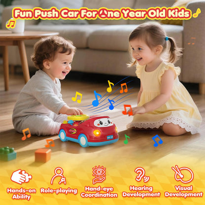 DADAPALS Toddler Toys for Ages 1-2 Boy - Push Car Racing Adventure Steering Wheel Driving Games,nteractive Learning Educational Christmas Birthday Gift for Kids Age 1 2 3(Red)