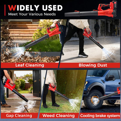 650CFM Cordless Leaf Blower,21V Electric Leaf Blower with 2 * 2.6Ah Battery & Charger,Electric 6-Speed Power Handheld Blower for Lawn Care,Yard, Garden, Patio & Outdoor