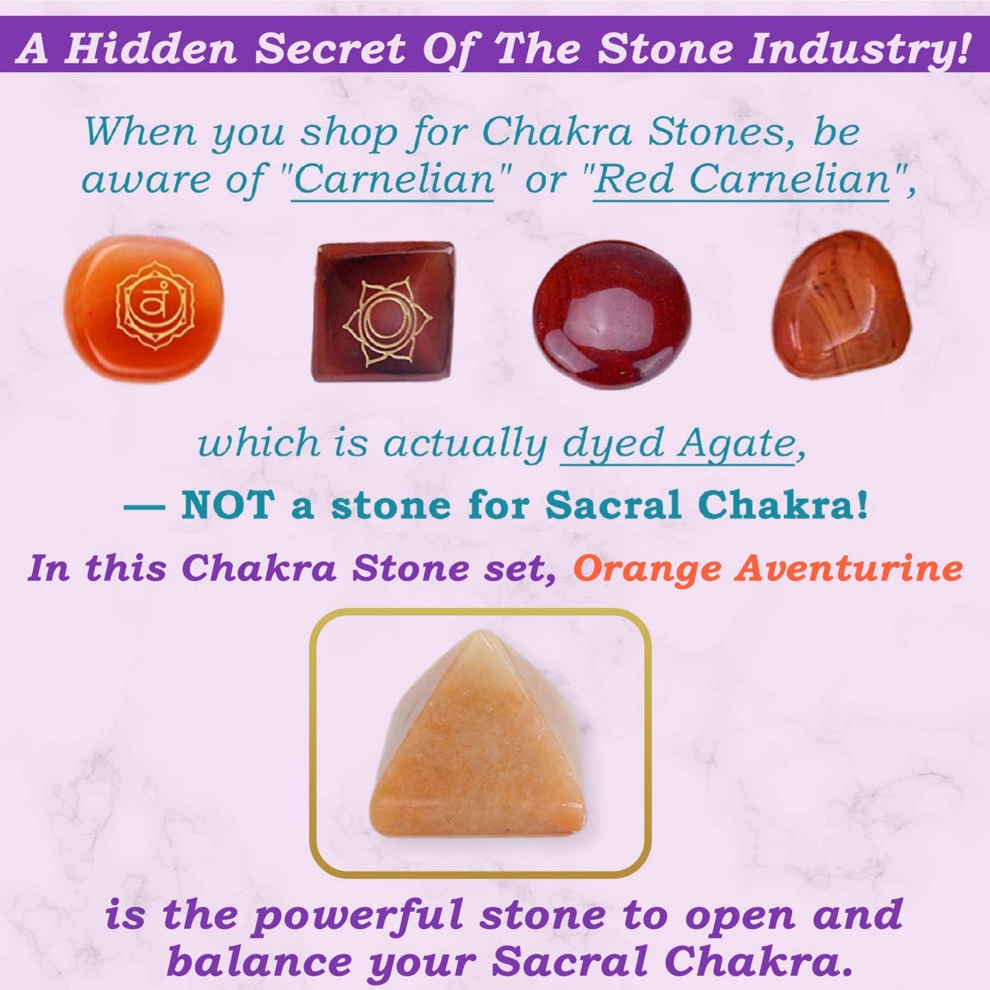 Uorbeay NatureWonders All Natural 7 Chakra Stone Set (Pyramid) with Engraved Symbols (Gift Box, Information Brochure & Pouch) - Healing Crystals, Balancing, Tumbled Palm Stone, Touchstone, Meditation