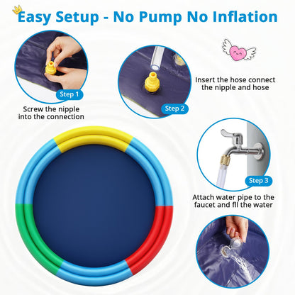Splash Pad for Kids & Dogs, 78" Extra Large Non-Slip Thicker Sprinkler Mat, Backyard Outdoor Lawn Water Toys, Durable Summer Fountain Play Pool Gifts for Toddlers, Children & Pets
