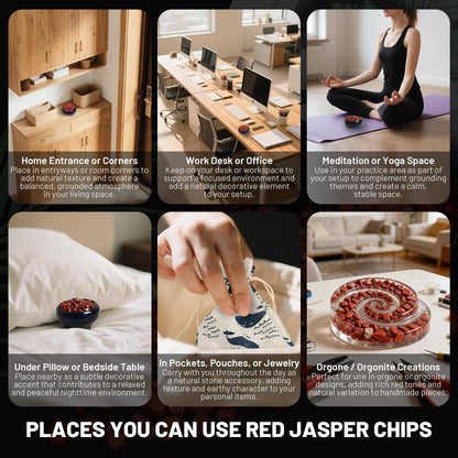 1.1lb Natural Red Jasper Crystal Chips-Red Jasper Healing Crystals Chips, Crushed Crystal Gemstones for Crafts, Beautiful Package for Gift