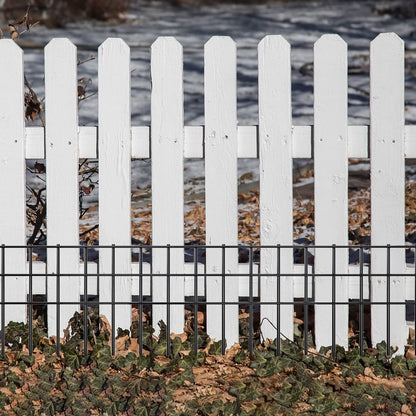 32x10-inch No Dig Animal Barrier Fence, 15 Pack Black Dig Protective Fence with 1.5 inch Spike spacing, Dog/Rabbit/Groundhog Underground Galvanized Outdoor Garden Metal Fence