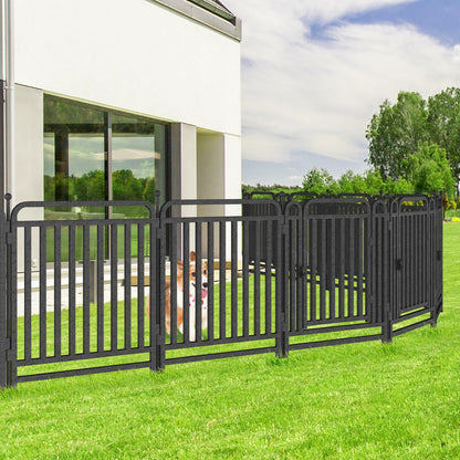 GDKASRNY Thickened Dog Playpen Foldable Metal Yard Fence32/43inch Compact Portable Animal Barrier Fence for Indoor Outdoor (24 Panels, 32 inch)