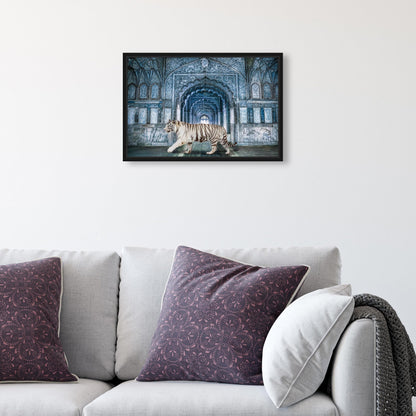 The Oliver Gal Artist Co. Animals Wall Art Framed Canvas Prints 'Wild Nature Blues ' Felines