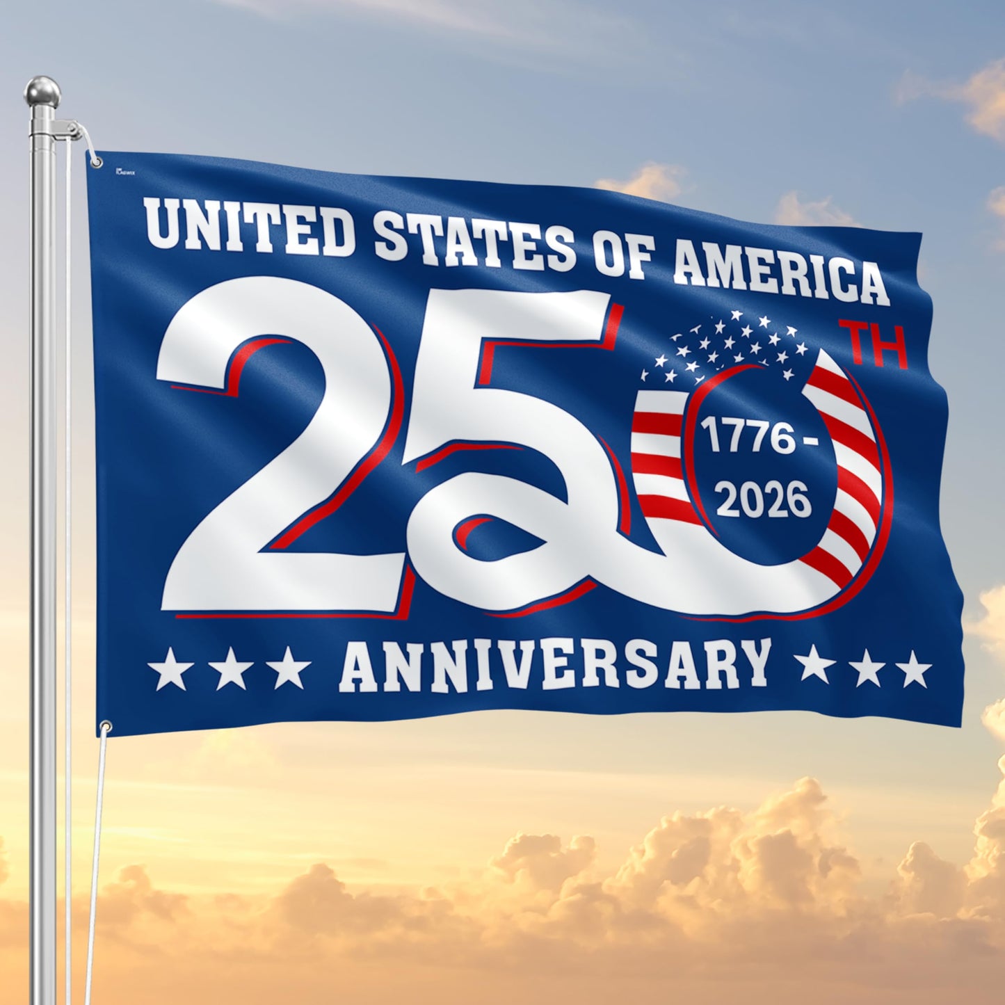 FLAGWIX American 250 Years Anniversary Flag - Polyester Double-sided Yard Flags For Outside Grommet Flag, 3x5 ft - 4th of July Decorations for Home Yard Garden Decor Banner, Gifts For Men Women