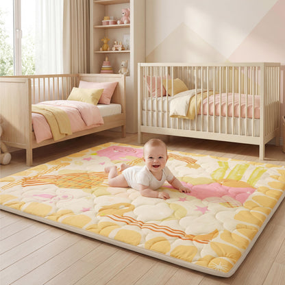 PaPaMat Baby Play Mat 1.5" Thick 59x71 Removable & Machine Washable Cover Playmat Softness Foam Mats, Easy-Clean Hygienic, Comfort Safety Kids Crawling (Wonder Space)