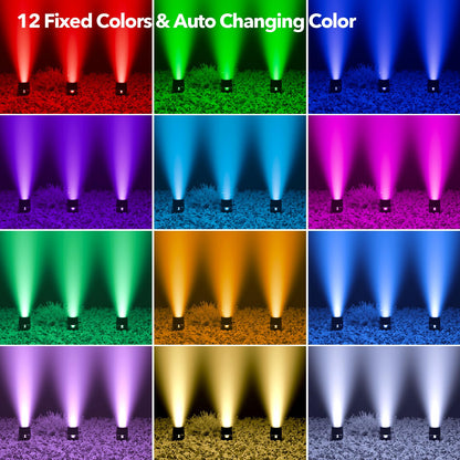 POPOSOAP Solar Pond Lights, RGB LED Pond Lights Waterproof IP68, 2200mAh Battery Underwater Solar Light with Two Modes Options for Pond Fountain Pool Garden Decoration(3 Headlamp)
