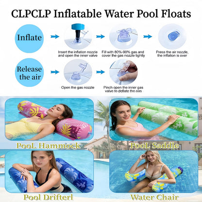 CLPCLP Inflatable Pool Floats Adult，5 Pack Multi-Purpose Pool Float Water Hammock，Pool Float Chair-Swimming Pool Raft，Pool Hammock Floaties for Adults Beach Vacation Essentials