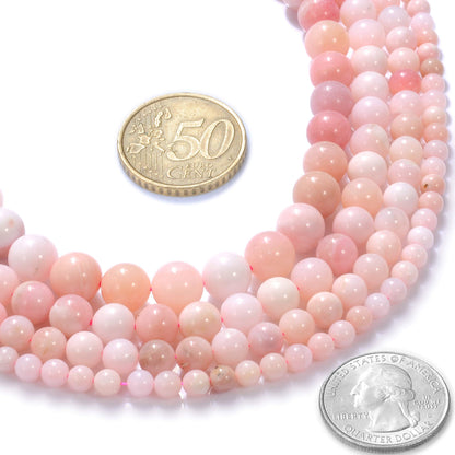 10mm Natural Powder Opal A Gemstone Round Loose Beads Crystal Stone Bracelet Necklace Accessories Crafts for Jewelry Making DIY,1 Strand 15"