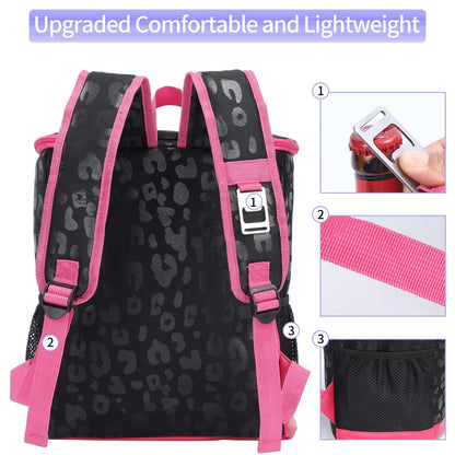 Leopard Camping Cooler Backpack Ice Chest Lunch Backpack 24 Cans Insulated Leak Proof Soft Beach Cooler Bag for Men Women Camping Hiking Picnic Travel Summer(Black Leopard)