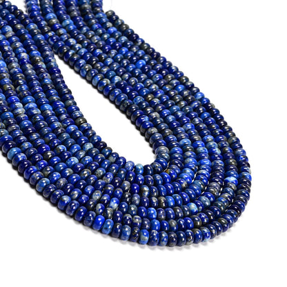 ICAI 4x6mm Natural Rondelle Beads – Loose Gemstone Spacers for DIY Jewelry Making (Lapis Lazuli)