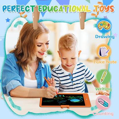 PYTTUR 2 Pack LCD Writing Tablet for Kids 10 Inch Reusable Drawing Tablets for Kids Colorful Writing Board Electronic Drawing Board Educational and Learning Toys for 2-4 Year Old Boys