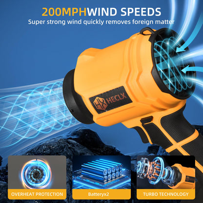 Leaf Blower Cordless, Handheld Leaf Blower with Battery and Charger, Handheld Leaves Blower Dryer Air Blowers for Patio Cleaning, Orange