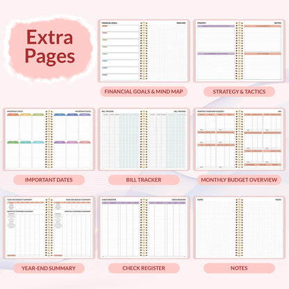 2026 Budget Planner - Monthly Budget Book from JAN 2026 - DEC 2026 with Expense Tracker Notebook, A4 Size (8.5" x 11") Bill Organizer & Finance Planner Account Book to Manage Your Finances, Pink