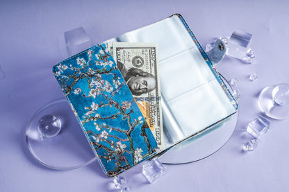 lizimandu Business Card Holder Book, Business Card Book Case PU Leather Organization Binder Name ID Card Holder for Men & Women, Up to 96 Cards Capacity(1-Peach Blossom)