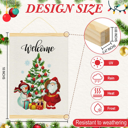 Merry Christmas Wall Art with Wood Poster Hanger Set of 6 Christmas Tree Wall Decor Magnetic Poster Hanger Frames Santa Claus Turkey Snowman Posters Artwork for Wreath Thanksgving Walls Decorations 12x18 Inch