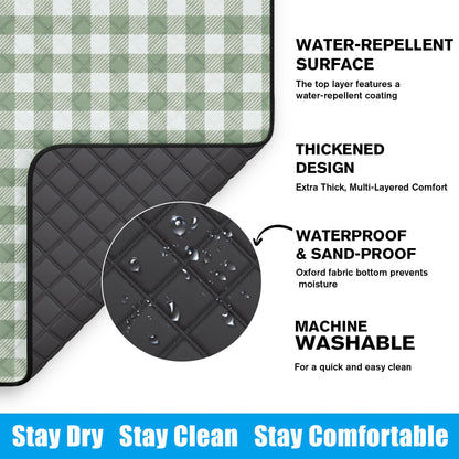 TigeJoy Extra Large Picnic Blanket Waterproof Foldable 80''x80'', Outdoor Picnic Mat Beach Blanket Sandproof for Park, Grass, Travel, Hiking, Camping Essentials, Gingham Picnic Blanket