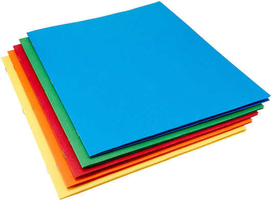 Amazon Basics Twin Pocket File Folders with Fasteners, Letter Size, Business Card Slot, Assorted Colors, 25-Pack
