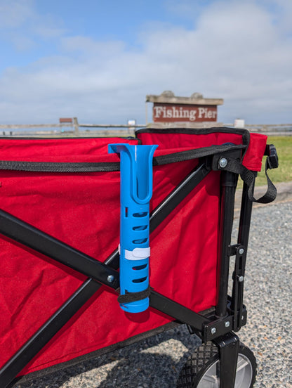 Fishing Rod Holders for Foldable Wagon, Designed for Beach Fishing or Lake Pier Fishing (Blue, 4, Pack)