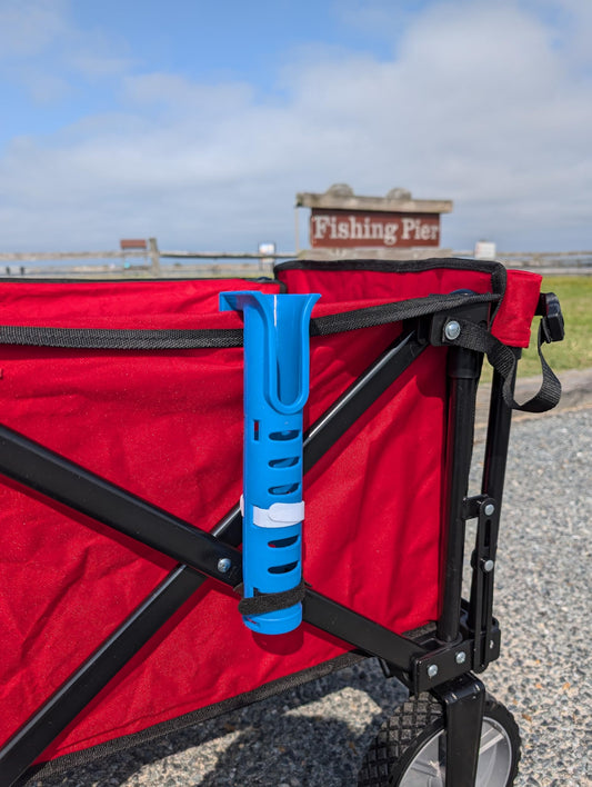Fishing Rod Holders for Foldable Wagon, Designed for Beach Fishing or Lake Pier Fishing (Blue, 4, Pack)