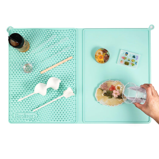 Resiners Resin Mat, 2-in-1 16" x 24" Resin Collector Mat, Heat Resistant Easy Clean Silicone Mat for Resin Molds, Crafts, Jewelry, Paint, Clay & Kitchen