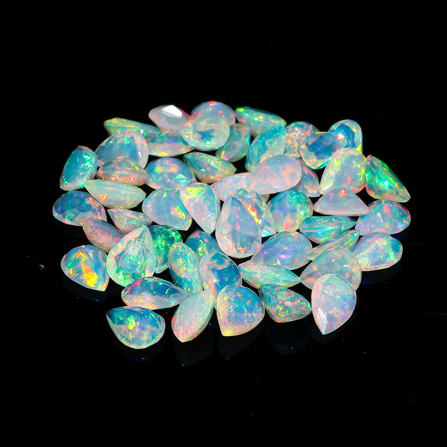 2 Pcs,9X7 MM, YASHEE Natural Ethiopian Opal,Briliant Cut, Pear, Shape, Jewelry Making Supply, Chakra Energy Healing Gemstone, Real Crystal, Birthstone, Wholesale deal