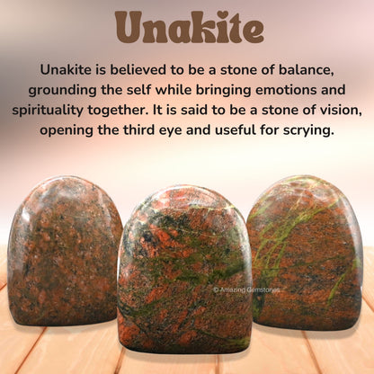 Amazing Gemstone Large Unakite Crystal Standing Palm Stone -Unakite Palm Stones and Crystals, A++ Grade Gemstones and Crystals - Healing Crystals and Healing Stones Office Home Decor Gifts