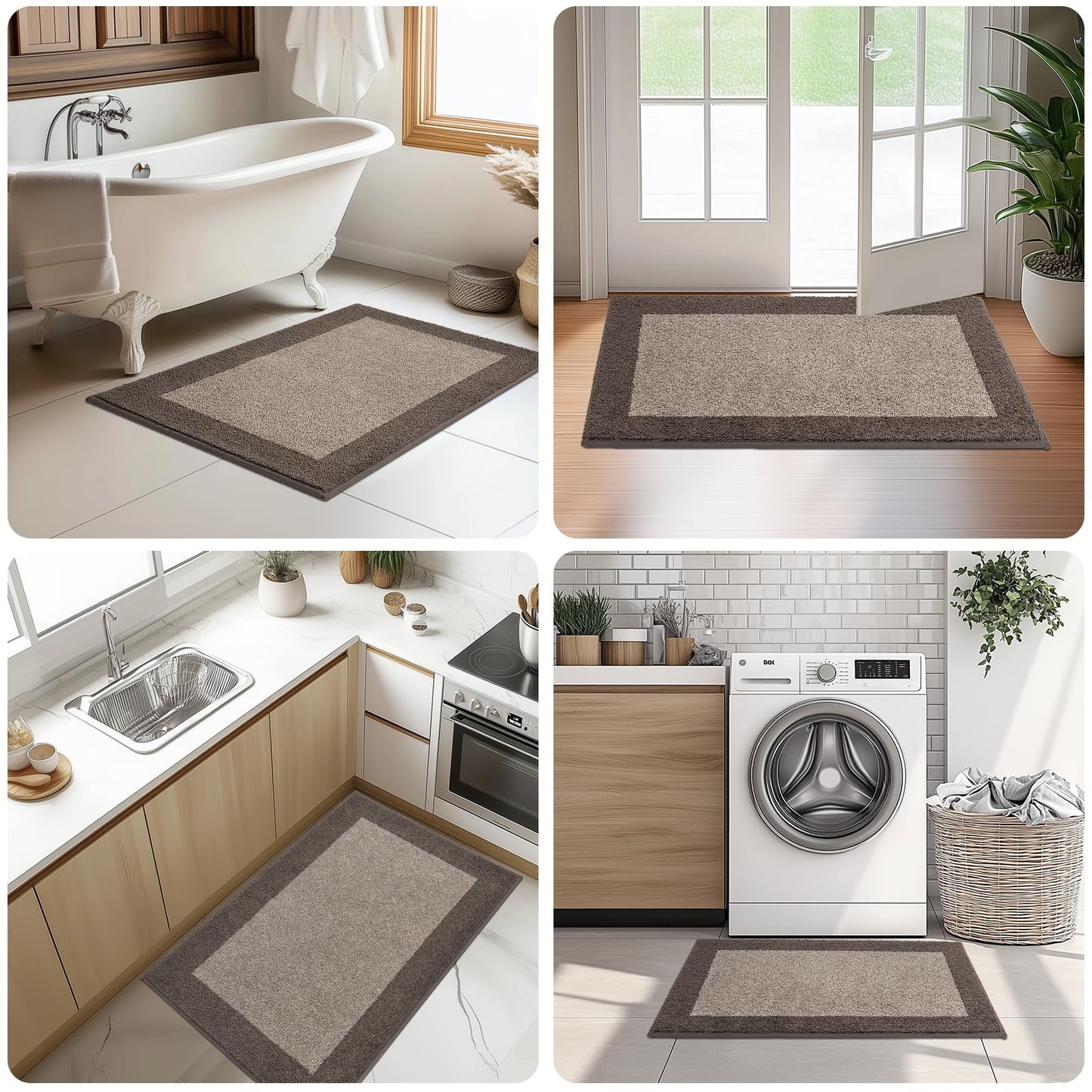 DOMUSTEX Machine Washable Kitchen Rug 32" x 84", Non Slip Kitchen Mat for Floor, Absorbent Entrance Runner Rug for Bedroom, Hallway, Bathroom, Door (Roll Packing)