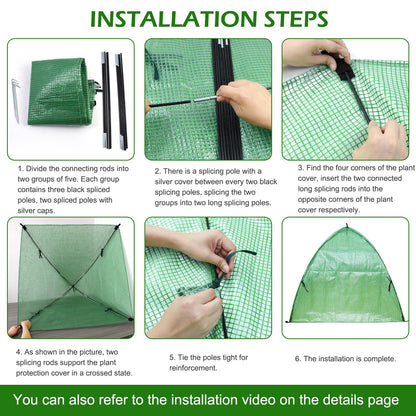 Plant Tent Outdoor Winter Shrub Cover Green Frost Tents Plant Covers Freeze Protection Tent Waterproof Plant Frost Protector Plant Guard Cover to Protect Plants Vegetable from Animals, 37X37X27Inch