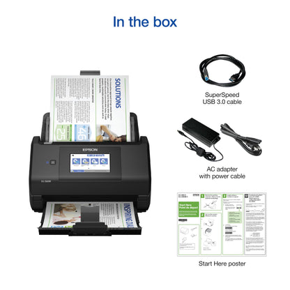 Epson Workforce ES-580W Wireless Color Duplex Tax Receipt & Desktop Document Scanner for PC and Mac with 100-sheet Auto Feeder (ADF), Intuitive 4.3' Touchscreen