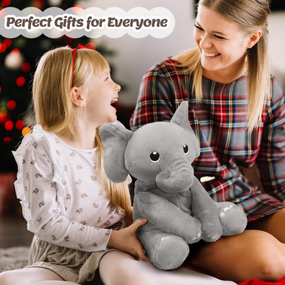 BRICHOEE 5lbs Weighted Stuffed Animals, Elephant Plush Sensory Weighted Elephant Stuffed Animals, Cute Plush Toy Calming Plushie Pillow Birthday Gifts for Adults Baby Kids Boys Girls