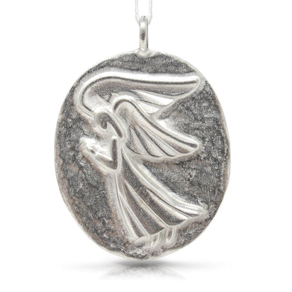 DANFORTH - Guardian Angel Ornament, Pewter Christmas Tree Decoration, 1 3/4" Tall by 1 1/2" Wide, Made in USA