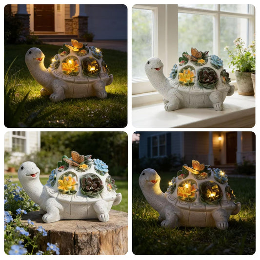 Muopay Turtle Statues Solar Garden Decor, Ideal Gifts for Mom, Mom Birthday Gifts, Turtle Statues Garden Statues for Outdoor Decor Yard Decorations Outdoor Ornaments Porch Patio Balcony Home House