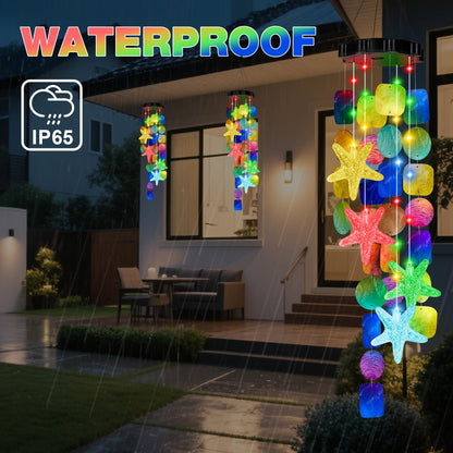 (New) Solar Wind Chime for Outside, Solar Hanging Wind Chime Lights for Holiday Garden Yard Window, Shell Lights Gift for Grandma Mom Women Wife Grils - Multicolor
